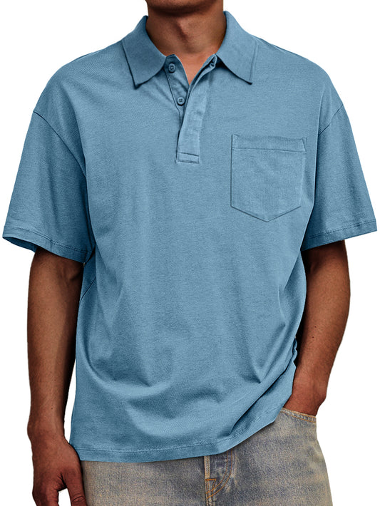 Men's Daily Casual Lapel Pocket Comfort Short Sleeve POLO Shirt