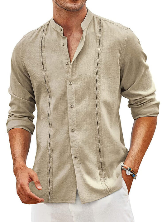 Embroidered Guayabera Linen Shirt