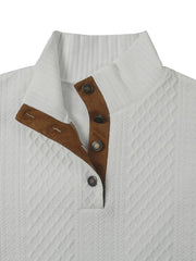 Men's Comfy Outdoor Casual Stand Button Long Sleeve Sweater