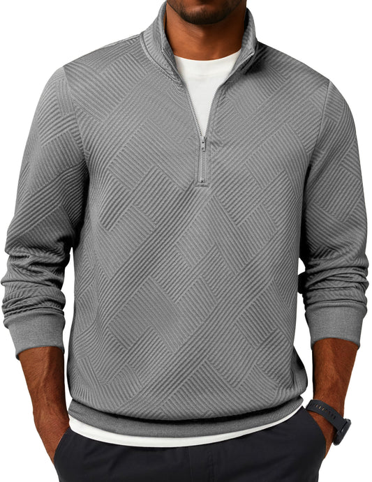 Fashionable Casual Quarter-zip Stand-up Collar Sweatshirt