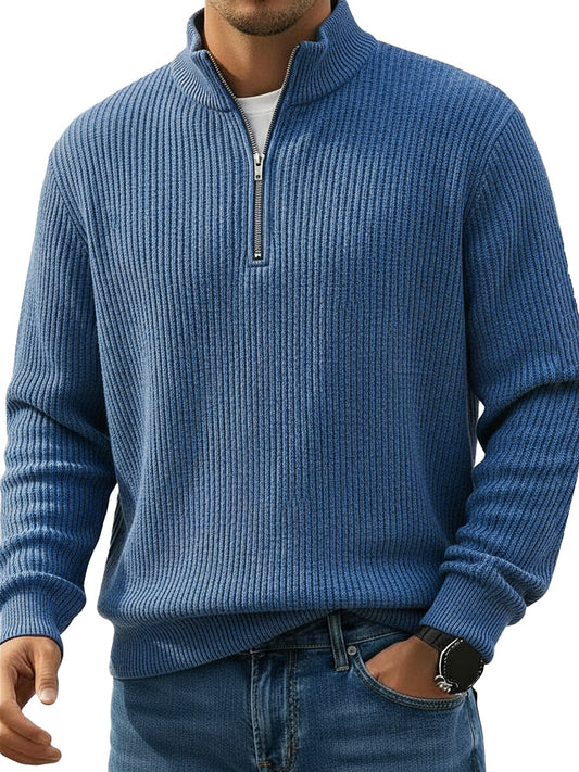 Men's Stylish Casual Stand-up Collar Half-zip Sweater