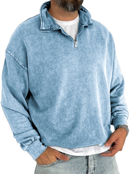 Men's Retro Half-zip Casual Everyday Sweatshirt