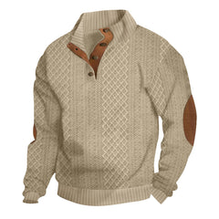 Men's Outdoor Casual Stand Cashmere Button Long Sleeve Sweater