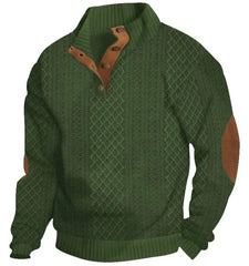Men's Comfy Outdoor Casual Stand Button Long Sleeve Sweater