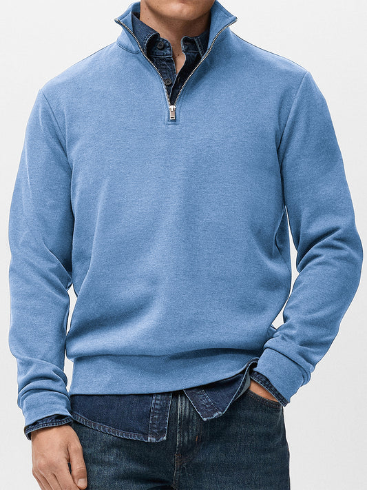 Men's Simple Heavyweight Everyday Quarter Zip Pullover