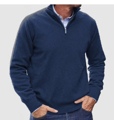 🎈Hot Sale⏰Men's Cashmere Zipper Basic Sweater