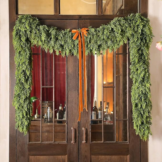 ⛄2025 Christmas Artificial Cypress Leaf Vine Wreath🎄(1.8m)