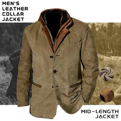 ⭐Last Day 70% Off-🔥Yellowstone Park Series - Men's Vintage Mid-Length Leather Jacket