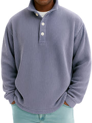 Men's Stylish Corduroy Stand-up Collar Polo Shirt