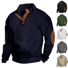 Men's Comfy Outdoor Casual Stand Button Long Sleeve Sweater