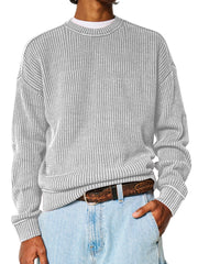 Men's Solid Color Crew Neck Sweater