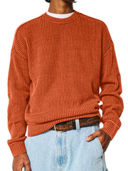 Men's Solid Color Crew Neck Sweater