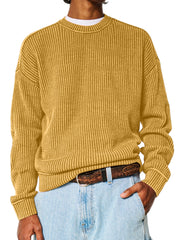 Men's Solid Color Crew Neck Sweater