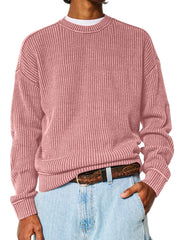 Men's Solid Color Crew Neck Sweater