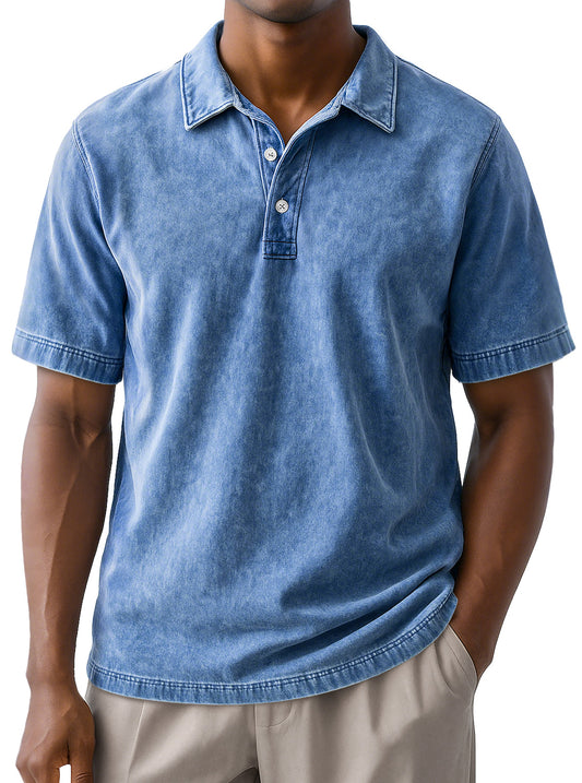 Men's Daily Retro Lapel Casual Comfortable Short-sleeved Polo Shirt