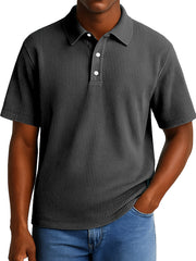 Men's Daily Casual Pitted Short-sleeved Lapel Polo Shirt