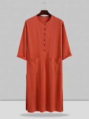 Long Cotton Linen Style Slit Shirt