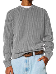 Men's Solid Color Crew Neck Sweater
