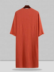 Long Cotton Linen Style Slit Shirt