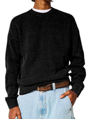 Men's Solid Color Crew Neck Sweater