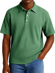 Men's Daily Casual Pitted Short-sleeved Lapel Polo Shirt