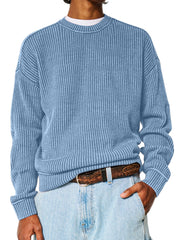 Men's Solid Color Crew Neck Sweater