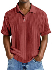 Men's Simple Casual Texture Loose Short-sleeved Polo Shirt