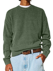 Men's Solid Color Crew Neck Sweater