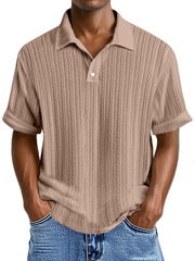 Men's Simple Casual Texture Loose Short-sleeved Polo Shirt