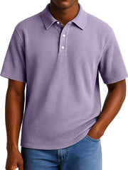 Men's Daily Casual Pitted Short-sleeved Lapel Polo Shirt