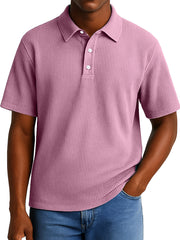 Men's Daily Casual Pitted Short-sleeved Lapel Polo Shirt