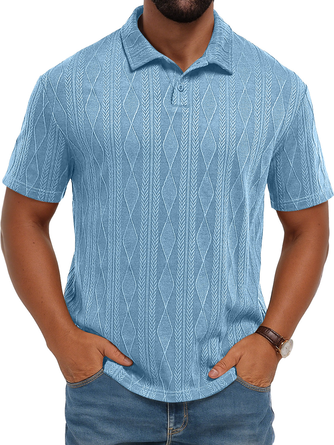 Men's Daily Simple Texture Casual Solid Color Short-sleeved Polo Shirt
