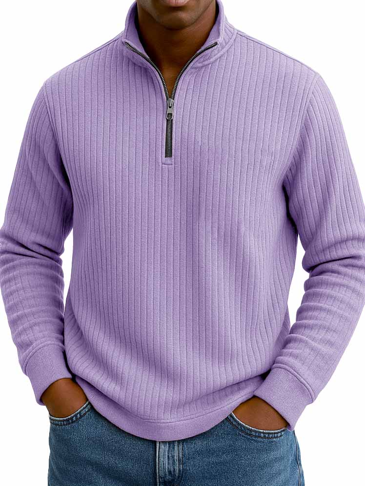 Men's Stylish Casual Stand-up Collar Long-sleeved Half-zip Sweatshirt
