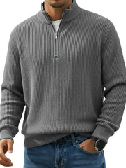  Men's Stylish Casual Stand-up Collar Half-zip Sweater 