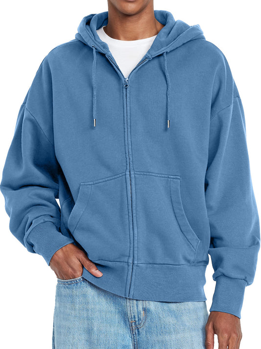 Men's Simple Casual Hooded Zipper Jacket