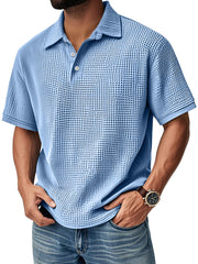 Men's Daily Casual Waffle Comfort Short Sleeve POLO Shirt