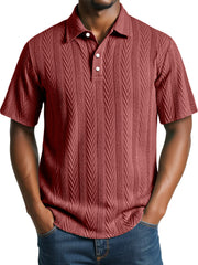 Men's Daily Jacquard Texture Casual Short-sleeved Polo Shirt