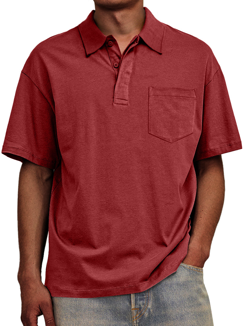 Men's Daily Casual Lapel Pocket Comfort Short Sleeve POLO Shirt
