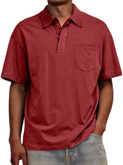 Men's Daily Casual Lapel Pocket Comfort Short Sleeve POLO Shirt