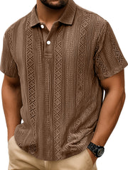 Men's Daily Simple Texture Lapel Button Comfortable Short-sleeved Polo Shirt