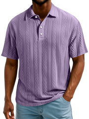 Men's Daily Simple Texture Lapel Button Casual Short-sleeved Polo Shirt