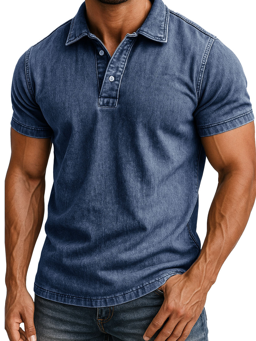 Men's Fashion Outdoor Retro Distressed Short-sleeved Polo Shirt 