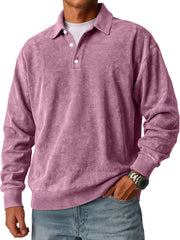 Men's Retro Simple Lapel Button Casual Loose Polo Shirt