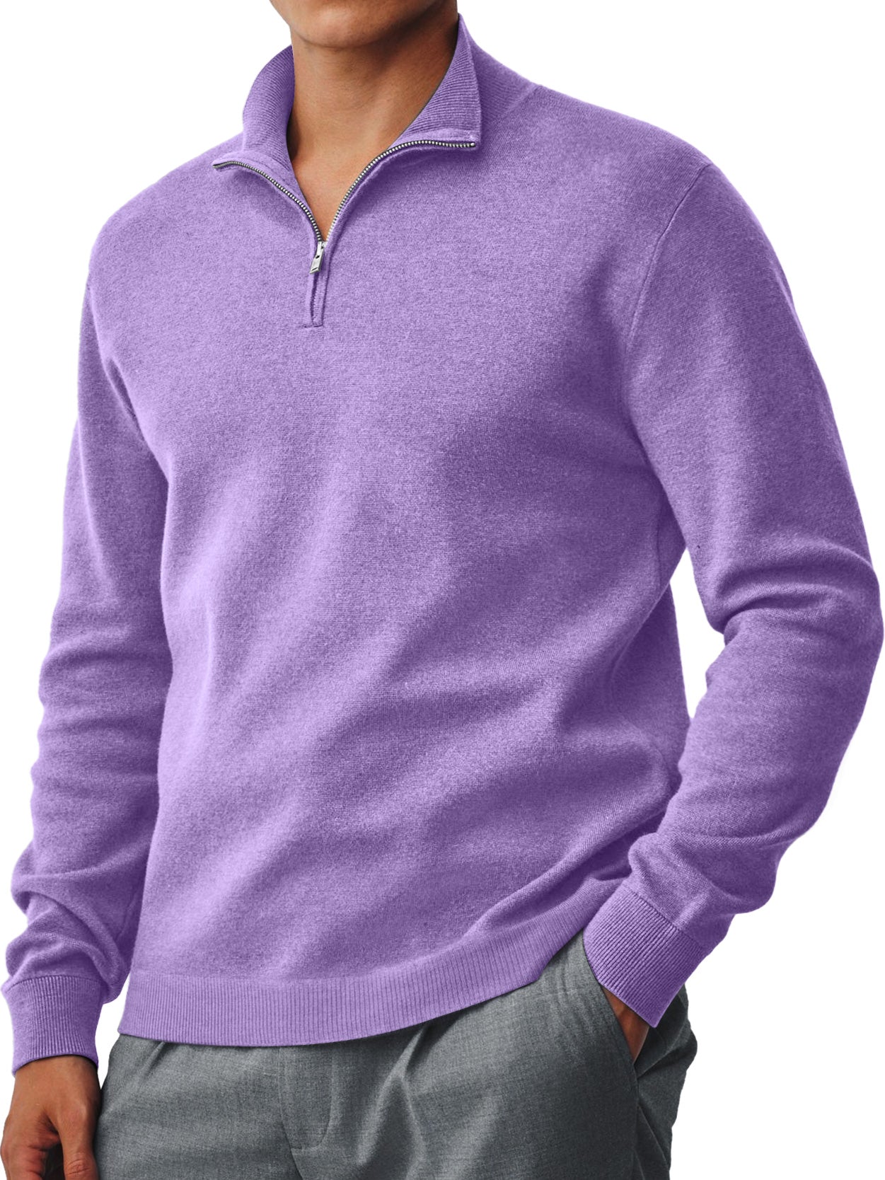 Men's Everyday Collar Zipper Comfort Knit Sweater