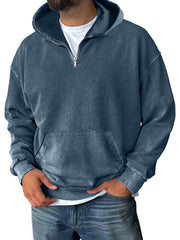 Men's Casual Zipper Pocket Hooded Sweatshirt