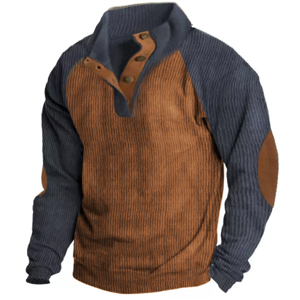 Men's Outdoor Raglan Sleeves Casual Stand Collar Sweatshirt