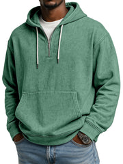 Men's Retro Casual Zipper Hooded Long Sleeve Sweat
