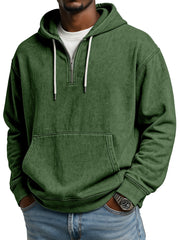 Men's Retro Casual Zipper Hooded Long Sleeve Sweat