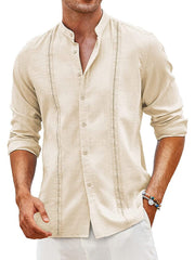 Embroidered Guayabera Linen Shirt