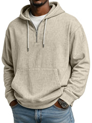 Men's Retro Casual Zipper Hooded Long Sleeve Sweat